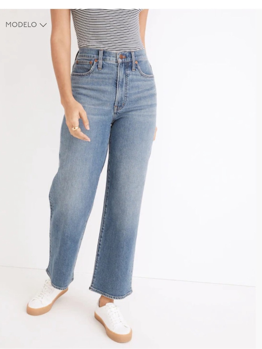 Madewell The perfect Vintage High-Rise Wide Straight Jeans in Light Blue